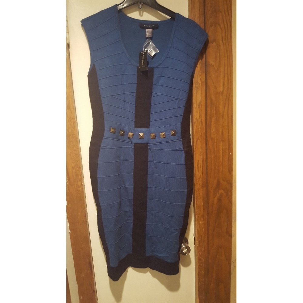 Blue bodycon sweater Dress